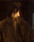 Ivan Nikolaevich Kramskoy Famous Paintings - Head of an Old Peasant (study)